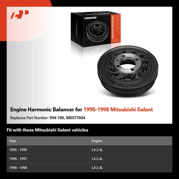 Engine Harmonic Balancer for 1995-1998 Mitsubishi Galant