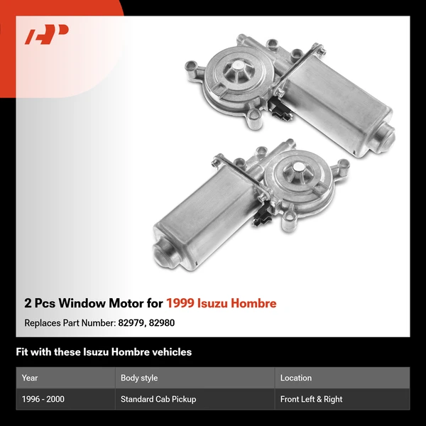 2 Pcs Window Motor for 1999 Isuzu Hombre