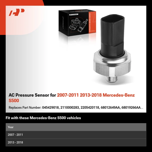AC Pressure Sensor for 2007-2011 2013-2018 Mercedes-Benz S500