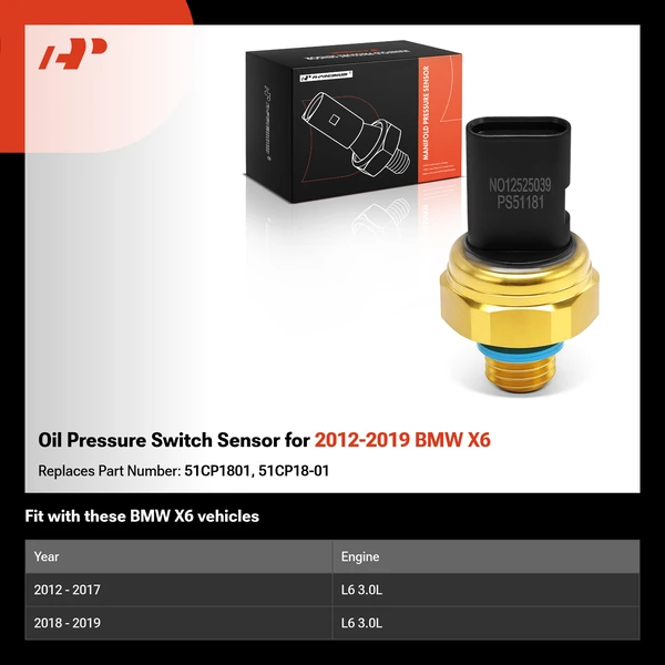 Oil Pressure Switch Sensor for 2012-2019 BMW X6