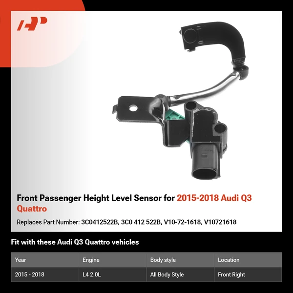 Front Passenger Height Level Sensor for 2015-2018 Audi Q3 Quattro