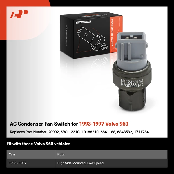 AC Condenser Fan Switch for 1993-1997 Volvo 960