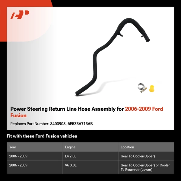Power Steering Return Line Hose Assembly for 2006-2009 Ford Fusion