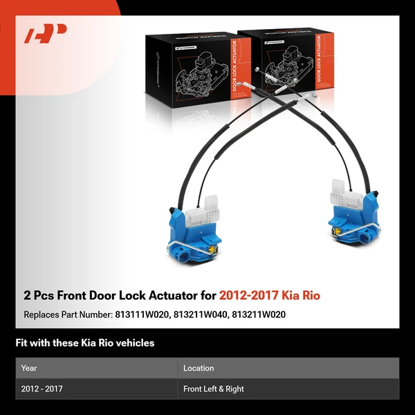 2 Pcs Front Door Lock Actuator for 2012-2017 Kia Rio