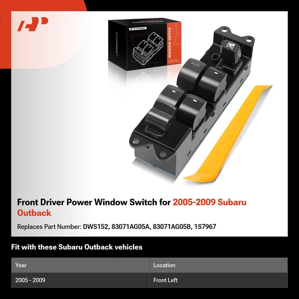 Front Driver Power Window Switch for 2005-2009 Subaru Outback
