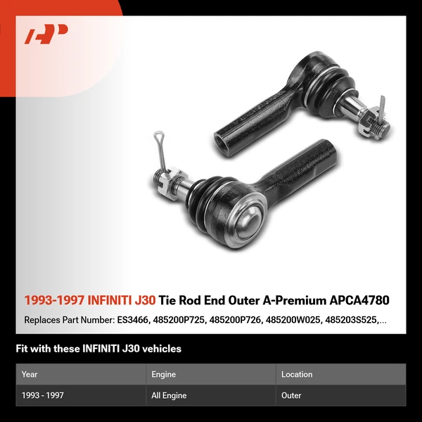1993-1997 INFINITI J30 Tie Rod End Outer A-Premium APCA4780
