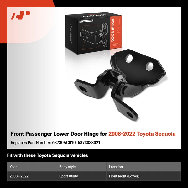 Front Passenger Lower Door Hinge for 2008-2022 Toyota Sequoia