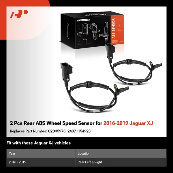 2 Pcs Rear ABS Wheel Speed Sensor for 2016-2019 Jaguar XJ