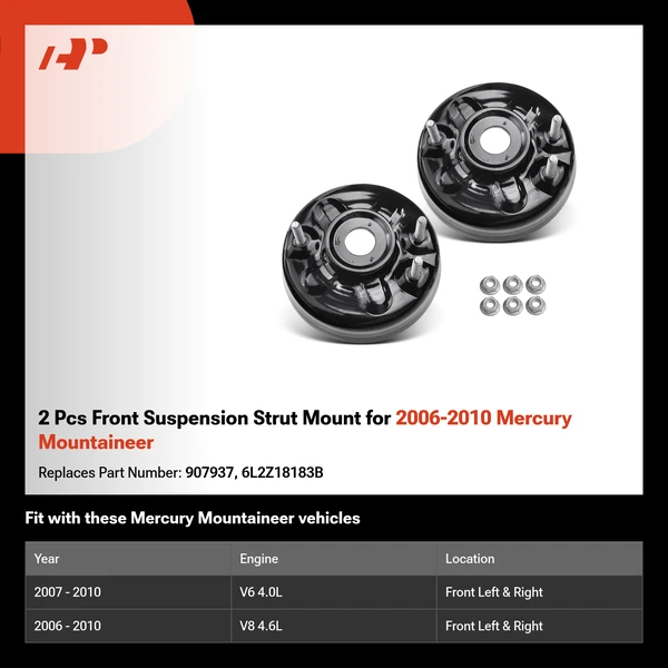 2 Pcs Front Suspension Strut Mount for 2006-2010 Mercury Mountaineer