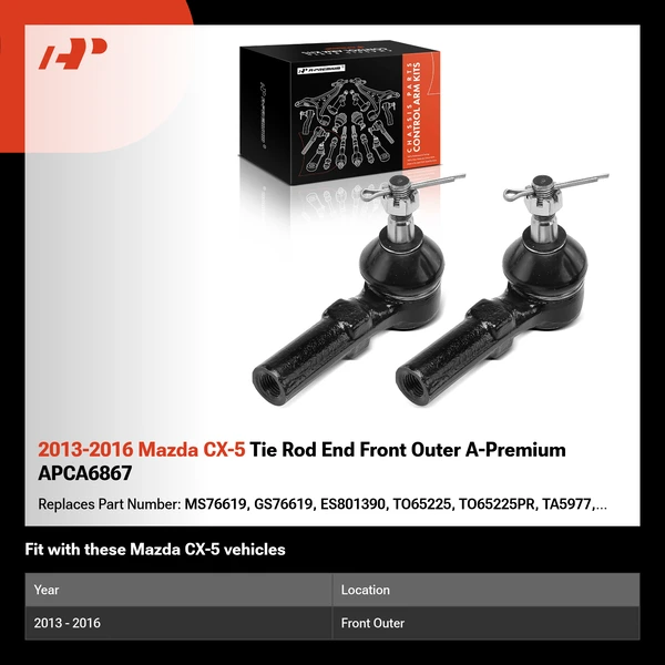 2013-2016 Mazda CX-5 Tie Rod End Front Outer A-Premium APCA6867