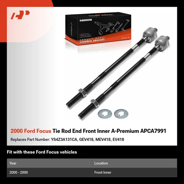 2000 Ford Focus Tie Rod End Front Inner A-Premium APCA7991