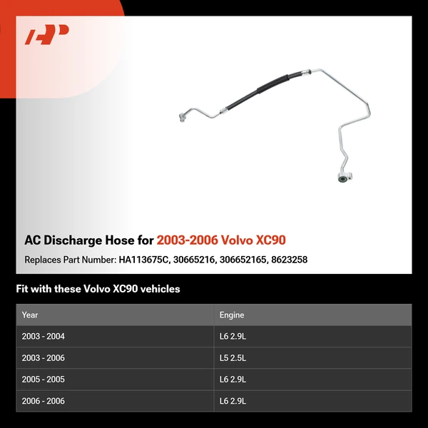 AC Discharge Hose for 2003-2006 Volvo XC90