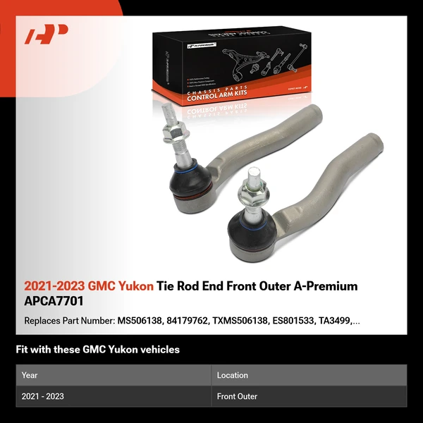 2021-2023 GMC Yukon Tie Rod End Front Outer A-Premium APCA7701