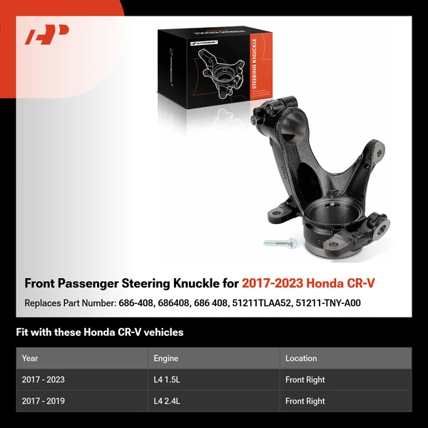 Front Passenger Steering Knuckle for 2017-2023 Honda CR-V