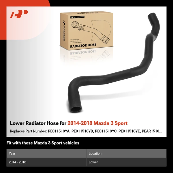 Lower Radiator Hose for 2014-2018 Mazda 3 Sport