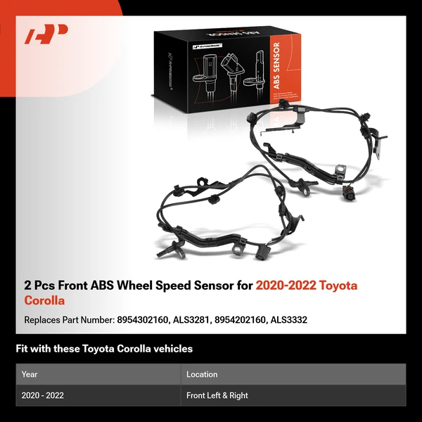 2 Pcs Front ABS Wheel Speed Sensor for 2020-2022 Toyota Corolla
