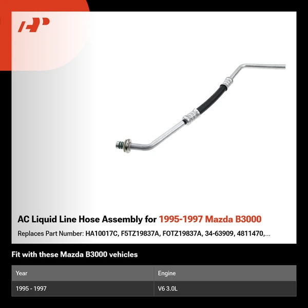 AC Liquid Line Hose Assembly for 1995-1997 Mazda B3000