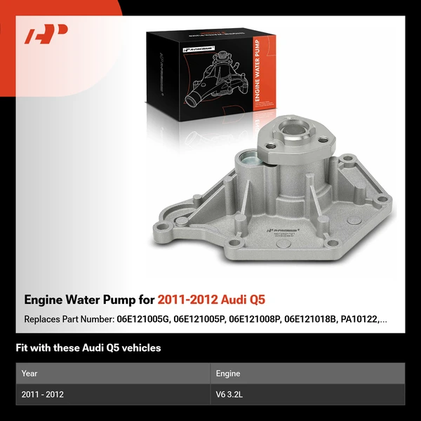 Engine Water Pump for 2011-2012 Audi Q5