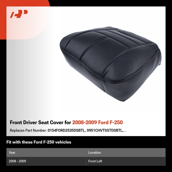 Front Driver Seat Cover for 2008-2009 Ford F-250