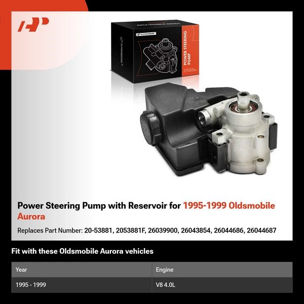 Power Steering Pump with Reservoir for 1995-1999 Oldsmobile Aurora