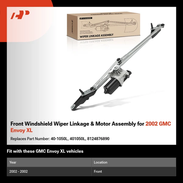 Front Windshield Wiper Linkage & Motor Assembly for 2002 GMC Envoy XL
