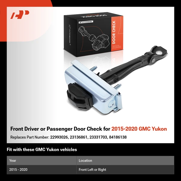 Front Driver or Passenger Door Check for 2015-2020 GMC Yukon