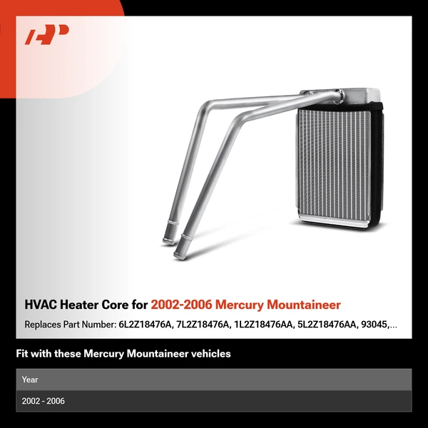 HVAC Heater Core for 2002-2006 Mercury Mountaineer