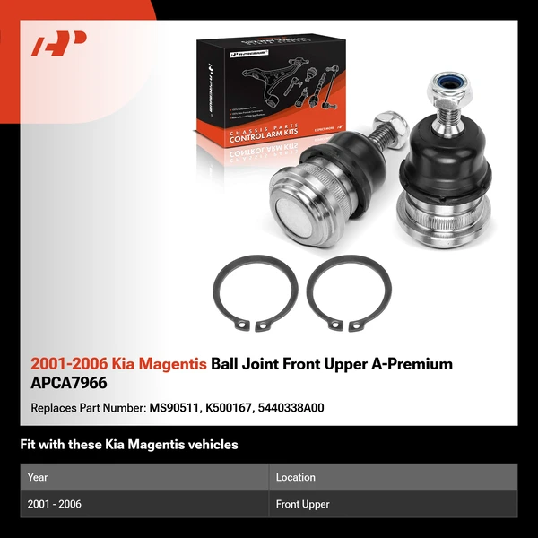 2001-2006 Kia Magentis Ball Joint Front Upper A-Premium APCA7966