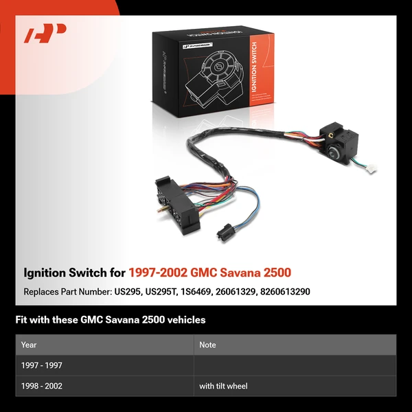Ignition Switch for 1997-2002 GMC Savana 2500