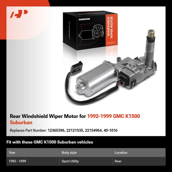 Rear Windshield Wiper Motor for 1992-1999 GMC K1500 Suburban
