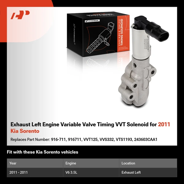 Exhaust Left Engine Variable Valve Timing VVT Solenoid for 2011 Kia Sorento