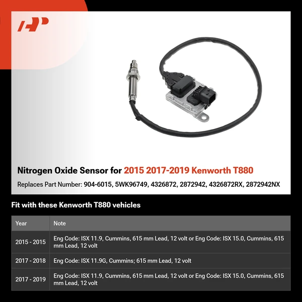 Nitrogen Oxide Sensor for 2015 2017-2019 Kenworth T880