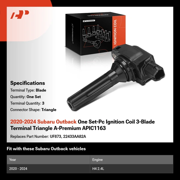 2020-2024 Subaru Outback One Set-Pc Ignition Coil 3-Blade Terminal Triangle A-Premium APIC1163