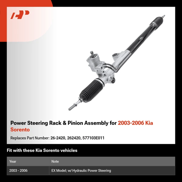 Power Steering Rack & Pinion Assembly for 2003-2006 Kia Sorento