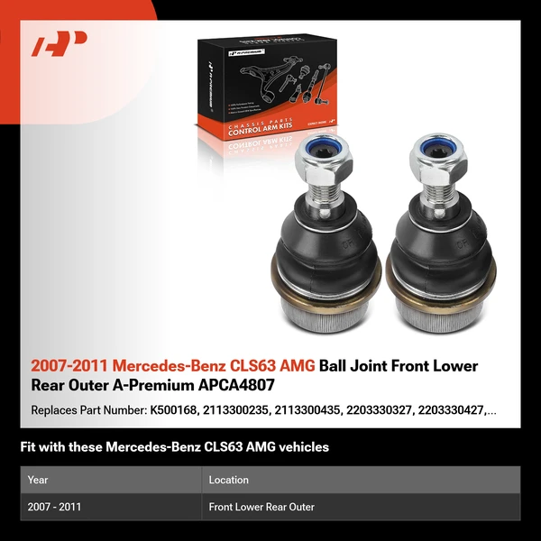2007-2011 Mercedes-Benz CLS63 AMG Ball Joint Front Lower Rear Outer A-Premium APCA4807