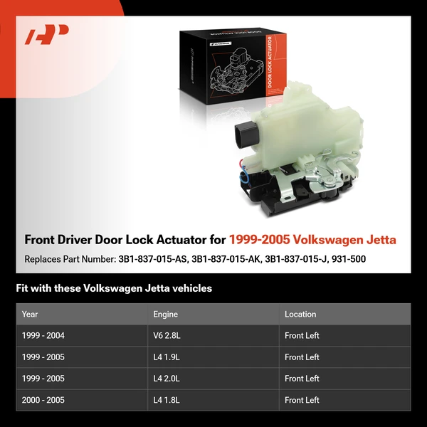 Front Driver Door Lock Actuator for 1999-2005 Volkswagen Jetta