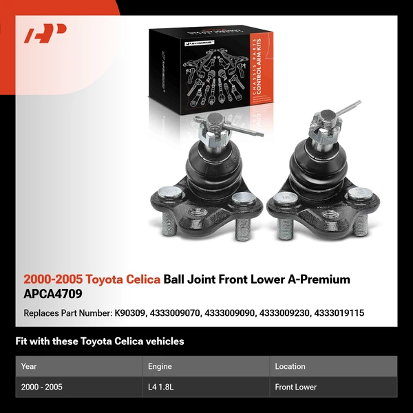 2000-2005 Toyota Celica Ball Joint Front Lower A-Premium APCA4709