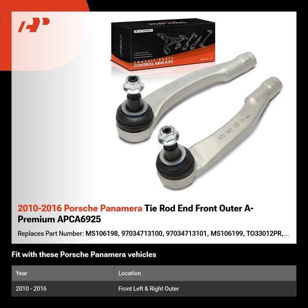 2010-2016 Porsche Panamera Tie Rod End Front Outer A-Premium APCA6925