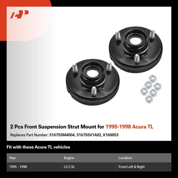 2 Pcs Front Suspension Strut Mount for 1995-1998 Acura TL