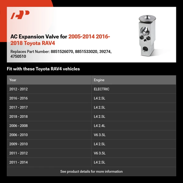 AC Expansion Valve for 2005-2014 2016-2018 Toyota RAV4
