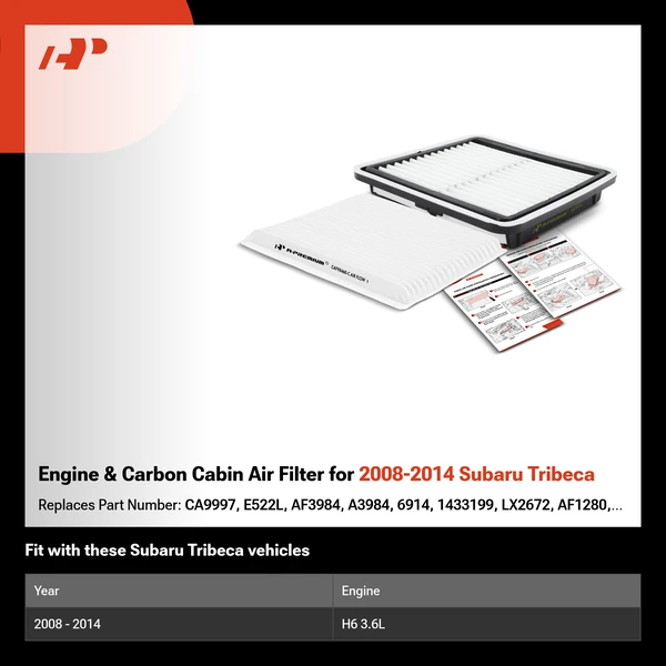 Engine & Carbon Cabin Air Filter for 2008-2014 Subaru Tribeca