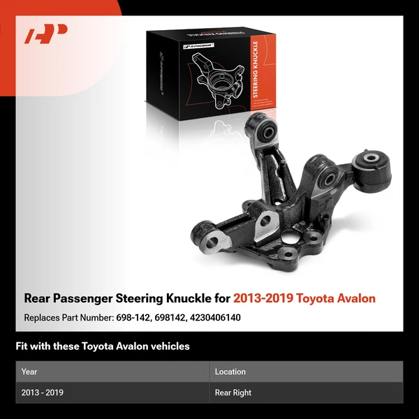Rear Passenger Steering Knuckle for 2013-2019 Toyota Avalon