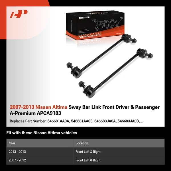 2007-2013 Nissan Altima Sway Bar Link Front Driver & Passenger A-Premium APCA9183