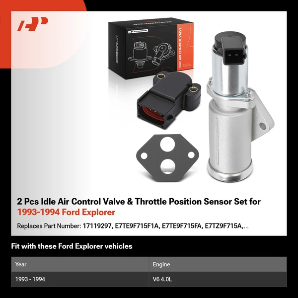 2 Pcs Idle Air Control Valve & Throttle Position Sensor Set for 1993-1994 Ford Explorer