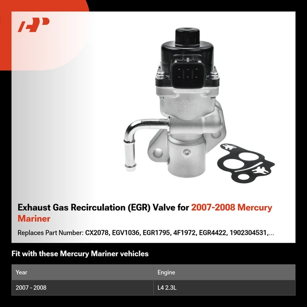 Exhaust Gas Recirculation (EGR) Valve for 2007-2008 Mercury Mariner