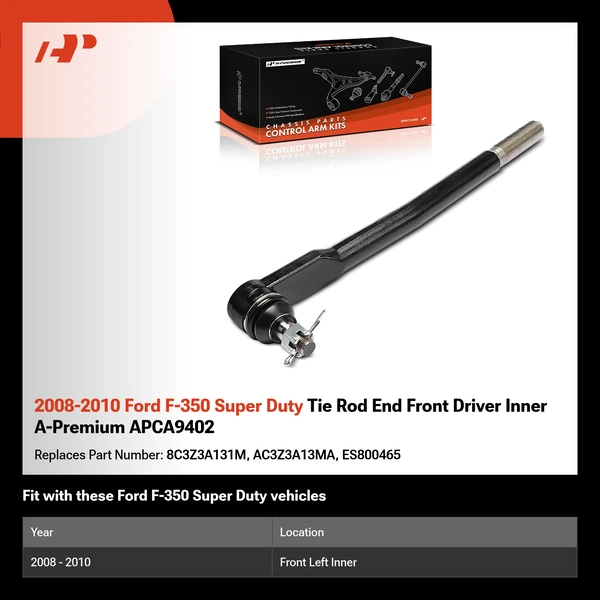 2008-2010 Ford F-350 Super Duty Tie Rod End Front Driver Inner A-Premium APCA9402