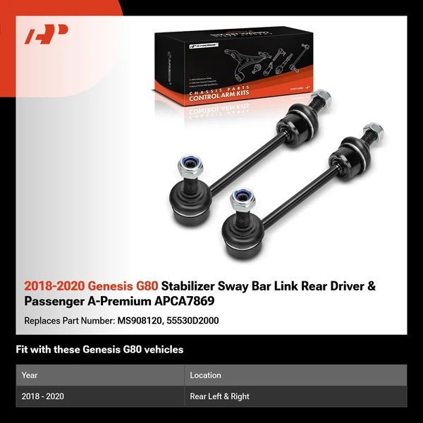2018-2020 Genesis G80 Stabilizer Sway Bar Link Rear Driver & Passenger A-Premium APCA7869