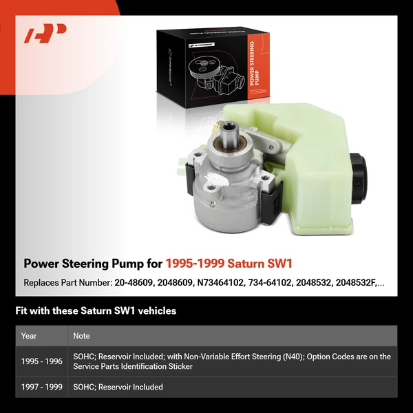 Power Steering Pump for 1995-1999 Saturn SW1