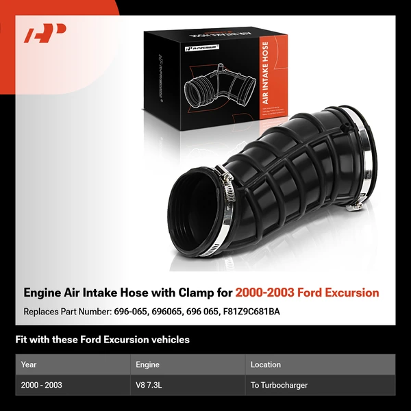 Engine Air Intake Hose with Clamp for 2000-2003 Ford Excursion