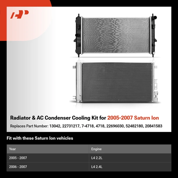 Radiator & AC Condenser Cooling Kit for 2005-2007 Saturn Ion